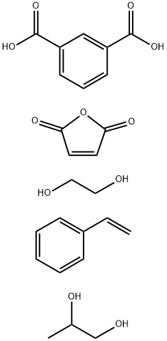 1,3-Benzenedicarboxylic acid, polymer with 1,2-ethanediol, ethenylbenzene, 2,5-furandione and 1,2-propanediol 구조식 이미지