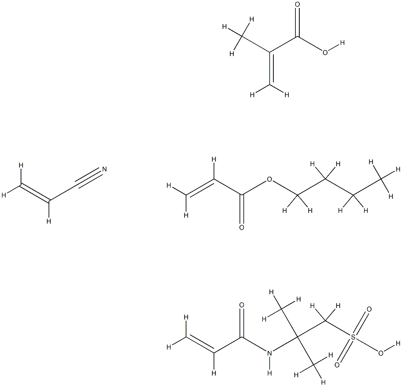 2-Propenoic acid, 2-methyl-, polymer with butyl 2-propenoate, 2-methyl-2-[(1-oxo-2-propenyl)amino]-1-propanesulfonic acid and 2-propenenitrile 구조식 이미지