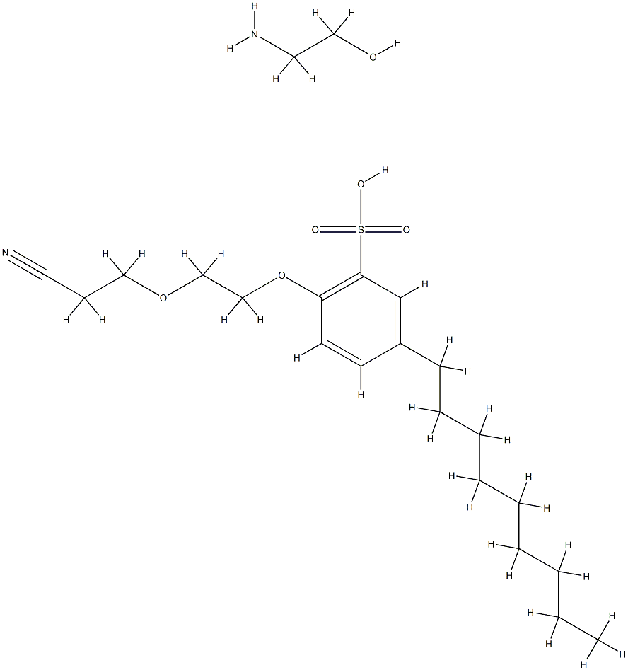 Ethanol, 2-amino-, compd. with α-(2-cyanoethyl)-ω -(4-nonylsulfophenoxy)poly(oxy-1,2-ethanediyl ) (1:1) 구조식 이미지