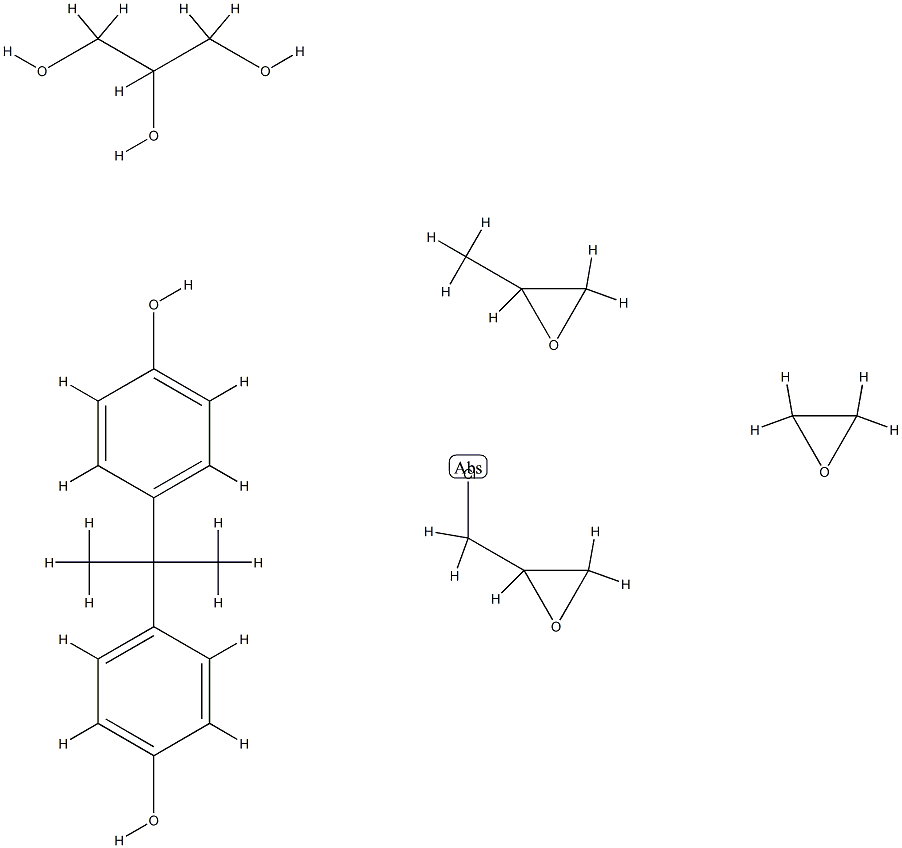 Oxirane, methyl-, polymer with oxirane, ether with 1,2,3-propanetriol, ether with (chloromethyl)oxirane polymer with 4,4'-(1-methylethylidene)bis[phenol] 구조식 이미지