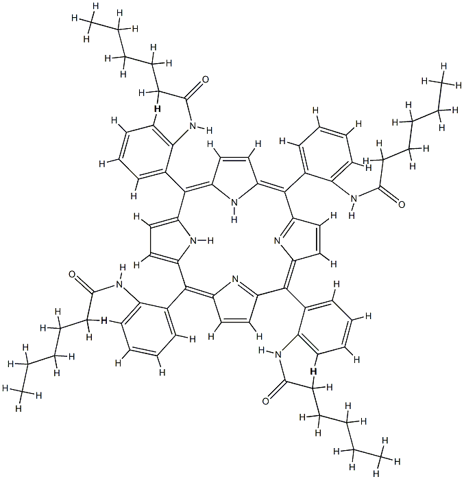 3,1-meso-tetrakis(2-hexanamidophenyl)porphyrin Structure