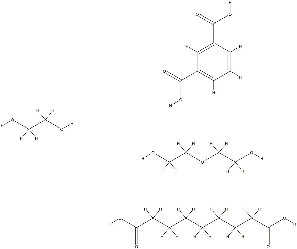 1,3-Benzenedicarboxylic acid, polymer with 1,2-ethanediol, nonanedioic acid and 2,2'-oxybis [ethanol] 구조식 이미지