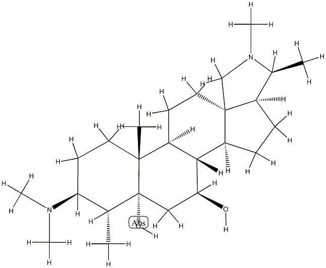 3β-(Dimethylamino)-4α-methyl-5α-conanine-5,7β-diol 구조식 이미지