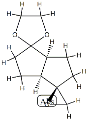 Dispiro[1,3-dioxolane-2,1(4H)-pentalene-4,2-oxirane], hexahydro-, (2R,3aS,6aS)- (9CI) 구조식 이미지