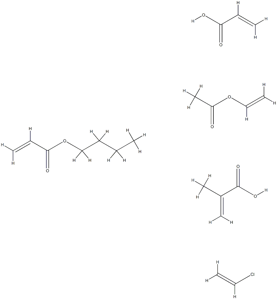 2-Propenoic acid, 2-methyl-, polymer with butyl 2-propenoate, chloroethene, ethenyl acetate and 2-propenoic acid 구조식 이미지