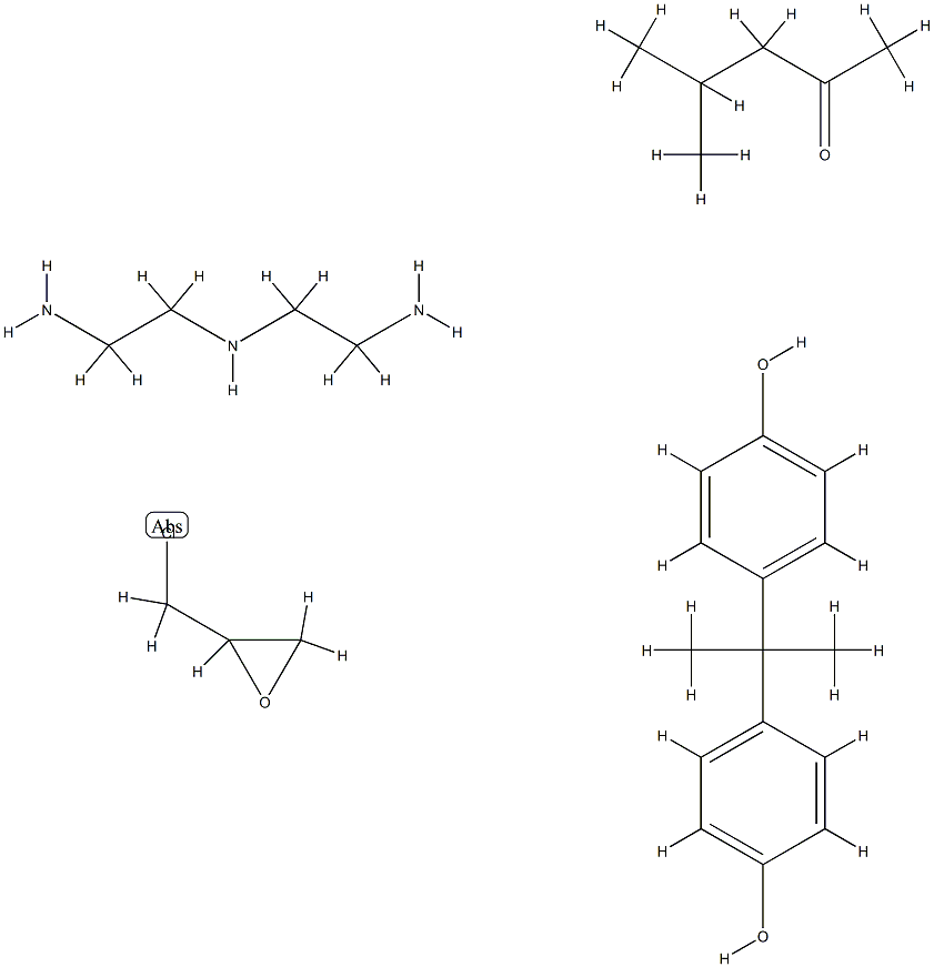 Phenol, 4,4-(1-methylethylidene)bis-, polymer with (chloromethyl)oxirane, reaction products with diethylenetriamine and 4-methyl-2-pentanone 구조식 이미지