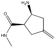 Cyclopentanecarboxamide, 2-amino-N-methyl-4-methylene-, (1R,2S)-rel- (9CI) 구조식 이미지