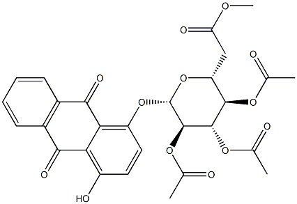 4-Hydroxy-9,10-dioxo-9,10-dihydroanthracene-1-yl 2-O,3-O,4-O,6-O-tetraacetyl-β-D-glucopyranoside Structure