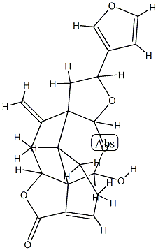(2S,3bα,9aS,11aα)-2α-(3-Furyl)-2,3,4,5-tetrahydro-10α-hydroxy-13-methylene-11aH-3aα,9α-ethanodifuro[2,3-c:3',4'-i][2]benzopyran-7(3bH)-one 구조식 이미지