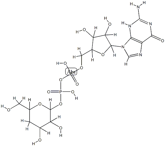 guanosine diphosphate-4-deoxymannose 구조식 이미지