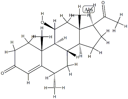 (6S,8S,9S,10R,11S,13S,14S,17R)-17-acetyl-11,17-dihydroxy-6,10,13-trime thyl-2,6,7,8,9,11,12,14,15,16-decahydro-1H-cyclopenta[a]phenanthren-3- one Structure