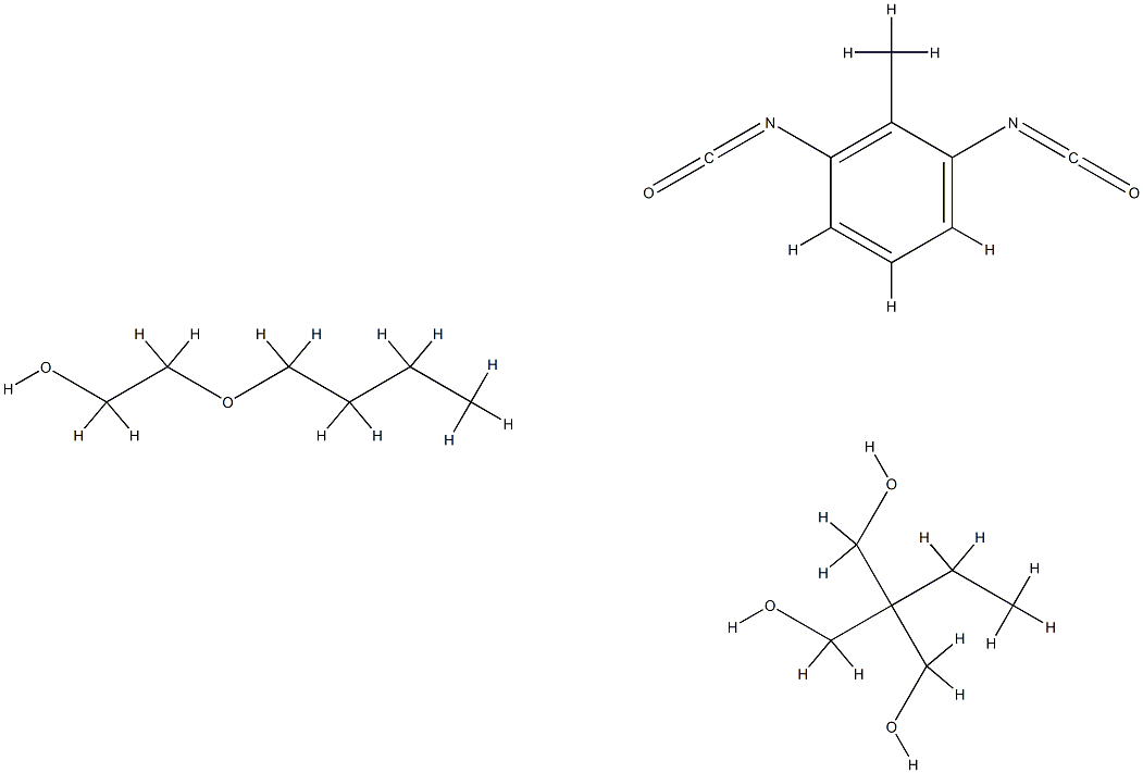 1,3-프로판디올,2-에틸-2-(히드록시메틸)-,1,3-디이소시아네이토메틸벤젠중합체,2-부톡시에탄올차단 구조식 이미지