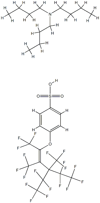 4-[[4,4,5,5,5-pentafluoro-3-(pentafluoroethyl)-1,2,3-tris(trifluoromethyl)pent-1-enyl]oxy]benzenesulphonic acid, compound with tributylamine (1:1) 구조식 이미지