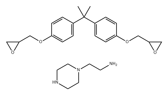 1-피페라진에탄아민, 2,2-(1-메틸에틸리덴)- 비스(4,1-페닐렌옥시메틸렌)비스(옥시란)과의 중합체 구조식 이미지