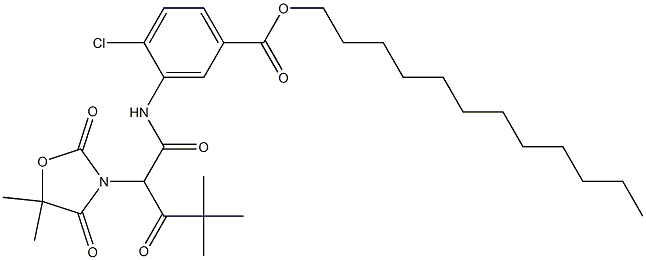 α-Pivaloyl-α-(2,4-dioxo-5,5-dimethyloxazolidin-3-yl)-2'-chloro-5'-dodecyloxycarbonylacetanilide Structure