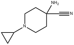 4-Piperidinecarbonitrile,4-amino-1-cyclopropyl-(9CI) Structure