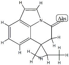 4H-Pyrrolo[3,2,1-ij]quinolin-4-one,6-ethyl-5,6-dihydro-6-methyl-(9CI) 구조식 이미지