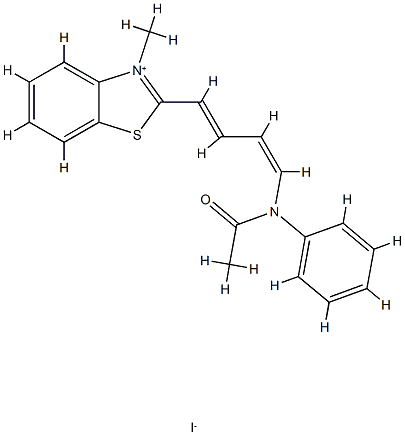 Benzothiazolium,2-[4-(acetylphenylamino)-1,3-butadien-1-yl]-3-methyl-, iodide (1:1) Structure