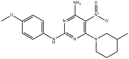 N~2~-(4-methoxyphenyl)-6-(3-methylpiperidin-1-yl)-5-nitropyrimidine-2,4-diamine Structure