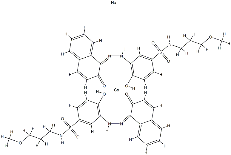 sodium bis[4-hydroxy-3-[(2-hydroxy-1-naphthyl)azo]-N-(3-methoxypropyl)benzenesulphonamidato(2-)]cobaltate(1-) Structure