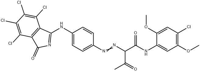 N-(2,5-Dimethoxy-4-chlorophenyl)-2-[4-[(4,5,6,7-tetrachloro-1-oxoisoindolin-3-ylidene)amino]phenylazo]-β-oxobutanamide 구조식 이미지