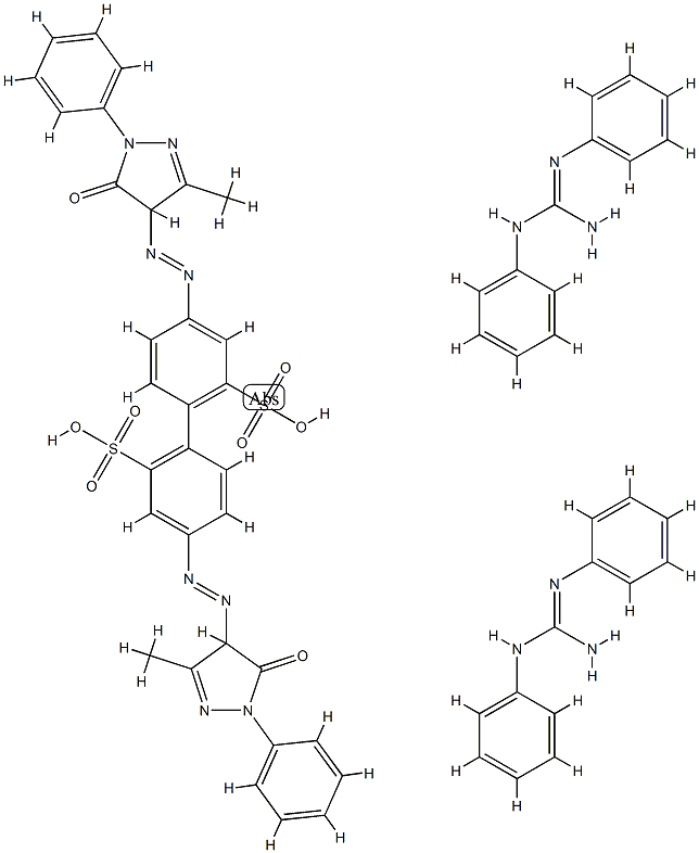 4,4'-bis[(4,5-dihydro-3-methyl-5-oxo-1-phenyl-1H-pyrazol-4-yl)azo][1,1'-biphenyl]-2,2'-disulphonic acid, compound with N,N'-diphenylguanidine (1:2) Structure