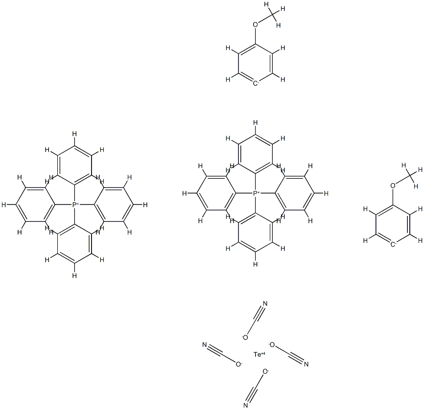 bis(tetraphenylphosphonium)tetracyanato-bis-4-methoxy-4-phenyltellurate(IV) Structure
