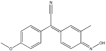 α-(4-Hydroxyimino-3-methyl-2,5-cyclohexadien-1-ylidene)-4-methoxybenzeneacetonitrile Structure