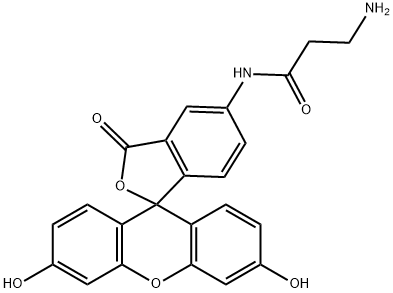 N-(2-aminoethylcarbonyl)-5(6)-aminofluorescein Structure