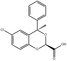 Acide(클로로-6메틸-4페닐-4(4H)벤조디옥신-(1,3))카르복실리크e-2cis[프랑스어] 구조식 이미지