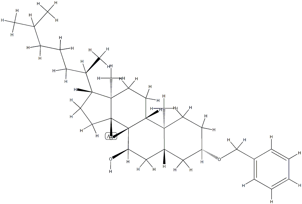Cholestan-7-ol, 8,14-epoxy-3-(phenylmethoxy)-, (3beta,5alpha,7alpha,8a lpha)- 구조식 이미지