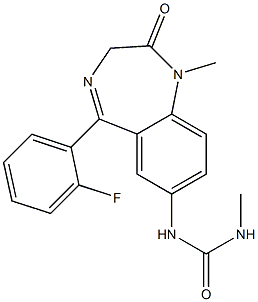 Urea, N-(5-(2-fluorophenyl)-2,3-dihydro-1-methyl-2-oxo-1H-1,4-benzodia zepin-7-yl)-N(sup 1)-methyl- Structure