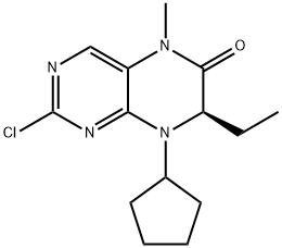 (R)-2-CHLORO-8-CYCLOPENTYL-7-ETHYL-5-METHYL-7,8-DIHYDROPTERIDIN-6(5H)-ONE 구조식 이미지
