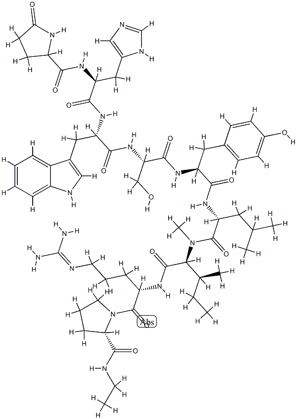 LHRH,Leu(6)-Leu(N-알파-Me)(7)-N-Et-ProNH2(9)- 구조식 이미지