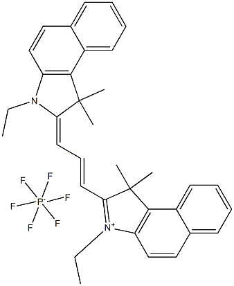 3-Ethyl-2-[3-(3-ethyl-1,3-dihydro-1,1-dimethyl-2H-benz[e]indol-2-ylidene)-1-propen-1-yl]-1,1-dimethyl-1H-benz[e]indolium hexafluorophosphate(1-) (1:1) Structure