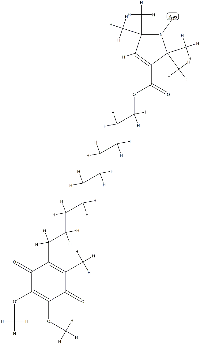 2,3-dimethoxy-5-methyl-6-(10-(2,2,5,5-tetramethyl-3-pyrrolin-1-oxyl-3-carboxy)decyl)-1,4-benzoquinone Structure