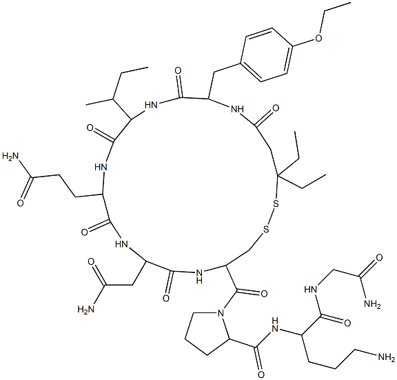 바소토신,1-(베타-메르캅토-베타,베타-디에틸프로피온산)-(OEt-Tyr)(2)-Orn(8)- 구조식 이미지