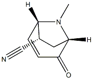 8-Azabicyclo[3.2.1]oct-3-ene-6-carbonitrile,8-methyl-2-oxo-,(1R,5R,6R)-rel-(9CI) Structure