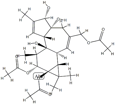 (1aR)-3-(Acetyloxy)methyl-1aα,1bβ,4,4a,5,7aα,7b,8,9,9a-decahydro-1,1,6,8α-tetramethyl-1H-cyclopropa[3,4]benz[1,2-e]azulene-4aβ,5β,7bα,9β,9aα-pentol 9,9a-diacetate 구조식 이미지