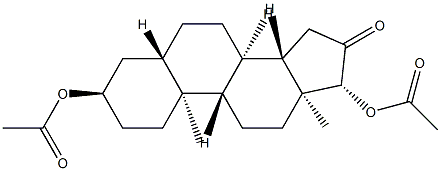 3α,17β-비스(아세틸옥시)-5α-안드로스탄-16-온 구조식 이미지