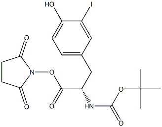 tert-부틸옥시카르보닐-L-요오도티로신-N-히드록시숙신이미드에스테르 구조식 이미지