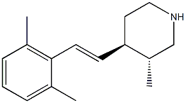 Piperidine, 4-[(1E)-2-(2,6-dimethylphenyl)ethenyl]-3-methyl-, (3R,4R)-rel- (9CI) Structure