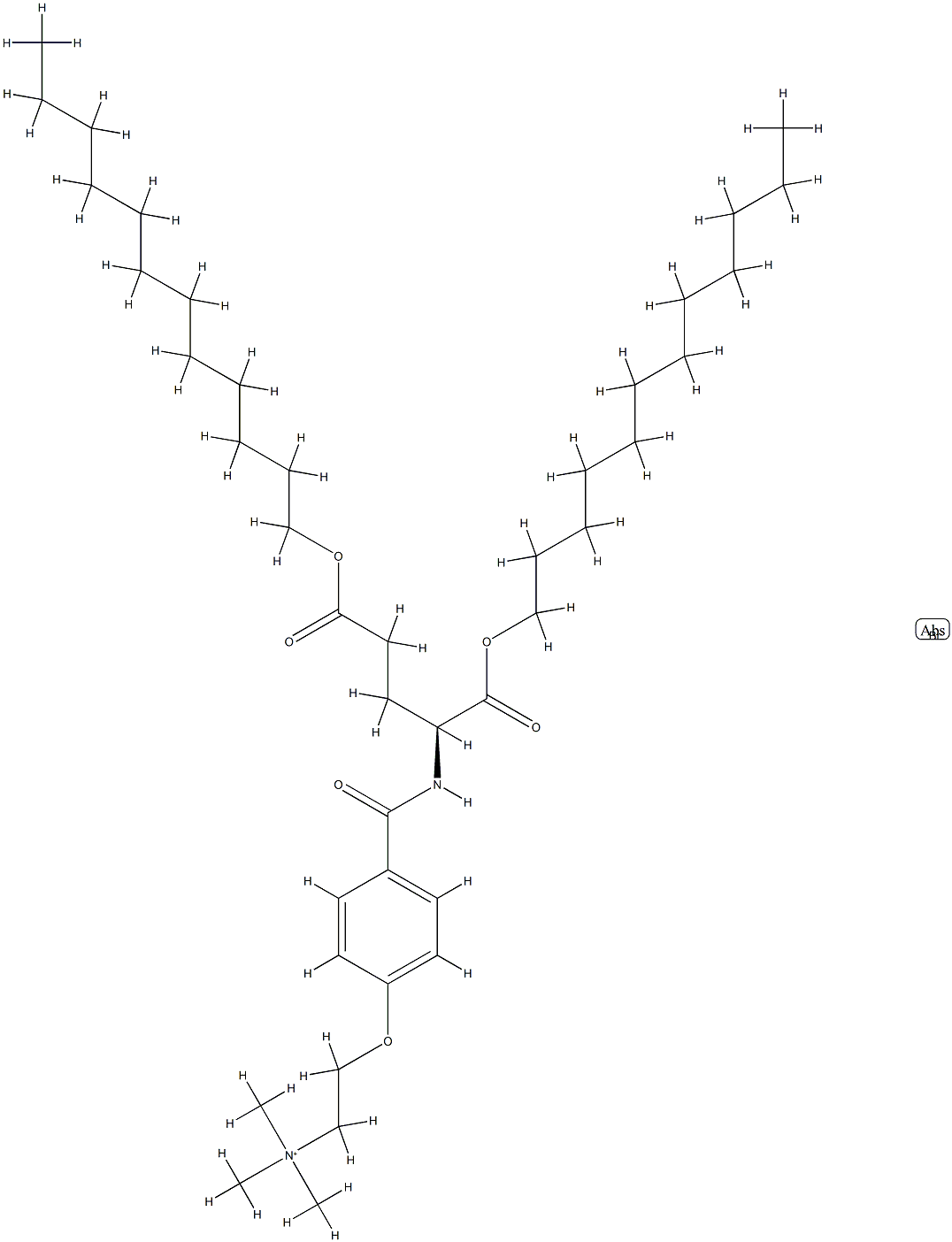 O,O'-디도데실-N-(4-(2-트리메틸암모니오에틸옥시)벤조일)-글루탐테 구조식 이미지