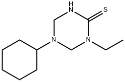 1,3,5-Triazine-2(1H)-thione,5-cyclohexyl-1-ethyltetrahydro-(9CI) Structure