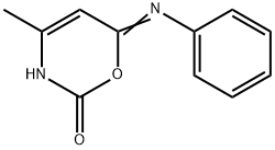 2H-1,3-Oxazin-2-one,3,6-dihydro-4-methyl-6-(phenylimino)-(8CI) Structure