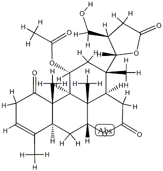 (13β,14α,17S,20R)-11α-(Acetyloxy)-7α,17,21-trihydroxy-4,8-dimethyl-1-oxo-24-nor-16,17-seco-5α-chol-3-ene-16,23-dioic acid 16,7:23,17-dilactone Structure