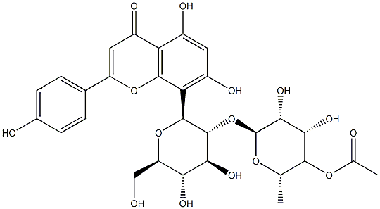 Vitexin 2''-O-(4'''-O-acetyl)rhamnoside 구조식 이미지