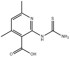3-Pyridinecarboxylicacid,2-[(aminothioxomethyl)amino]-4,6-dimethyl-(9CI) Structure