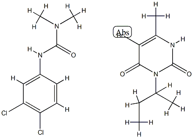 5-bromo-3-butan-2-yl-6-methyl-1H-pyrimidine-2,4-dione: 3-(3,4-dichloro phenyl)-1,1-dimethyl-urea 구조식 이미지