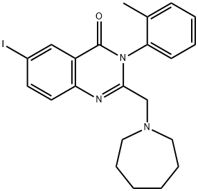 2-homopiperidino-methyl-3-(2-tolyl)-4-(3H)-6-iodoquinazolone 구조식 이미지
